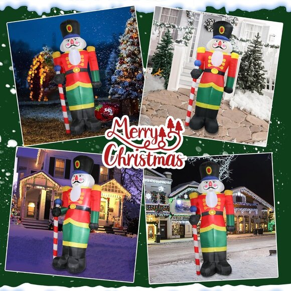 85FT Lighted Nutcracker Christmas Inflatable Soldier Yard Decor for Holidays - Picture 6 of 8